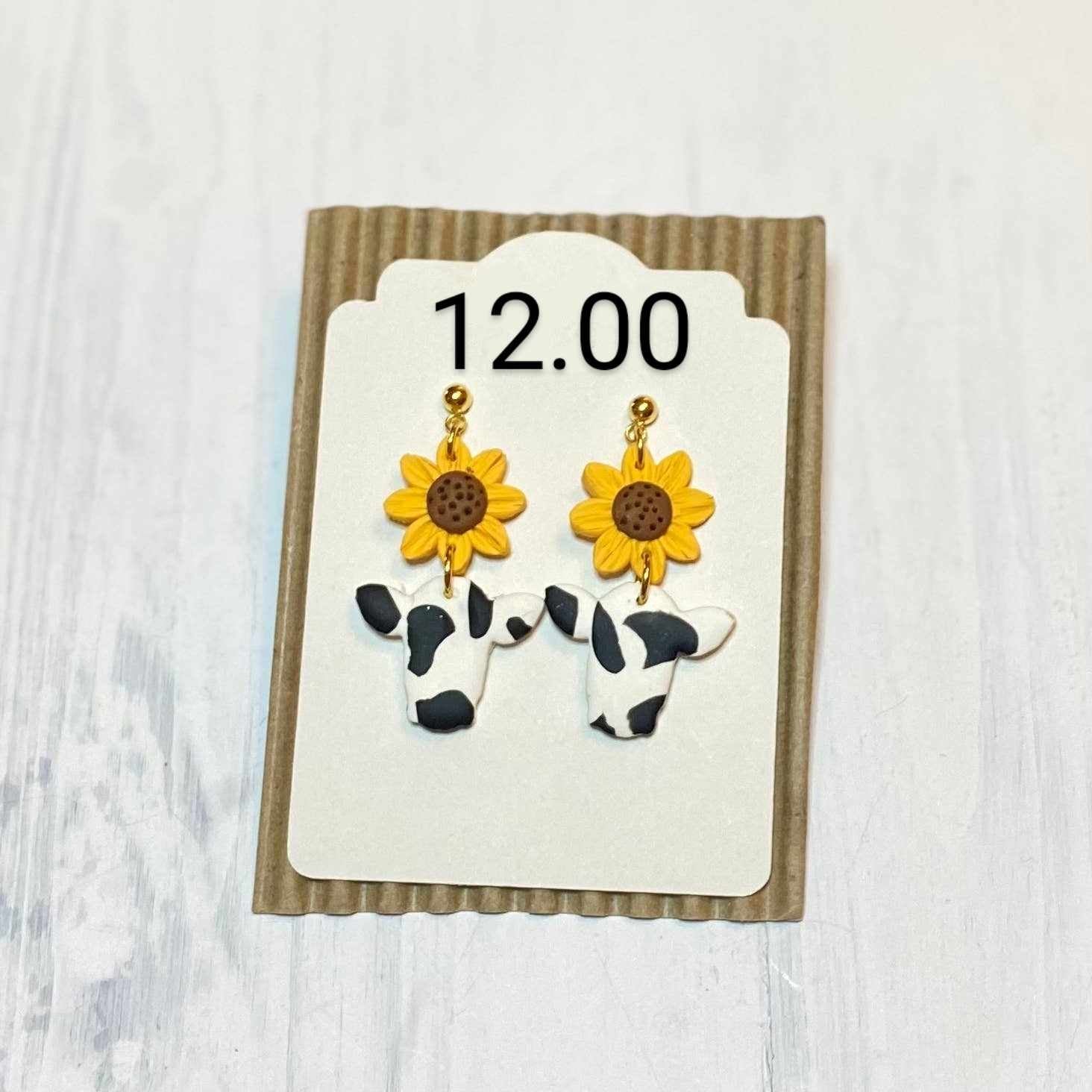 Cow Sunflower Clay Earrings Tumblers By Bretz